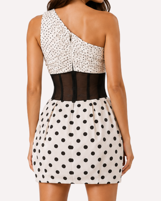 Elara - Polka Corset Mini Dress