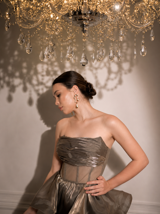 Valeria - Olive Corset Ruffle Mini Dress