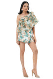Iris Co-Ord Set Floral One-Shoulder Top & Shorts