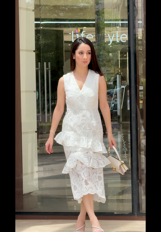 Sophie - Ivoire Lace Midi Dress