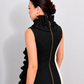 SOLENNE -BLACK SCULPTED RUFFLE MINI DRESS