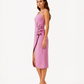 Rosé - ruffled midi dress