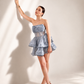 VALERIA-BLUE CORSET RUFFLE MINI DRESS