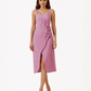 Rosé - ruffled midi dress