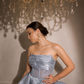 VALERIA-BLUE CORSET RUFFLE MINI DRESS