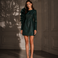 Aveline - Mettalic ruffle mini dress