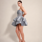VALERIA-BLUE CORSET RUFFLE MINI DRESS