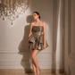 Valeria - Olive Corset Ruffle Mini Dress