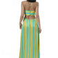 Emerielle Striped Halter Maxi Dress