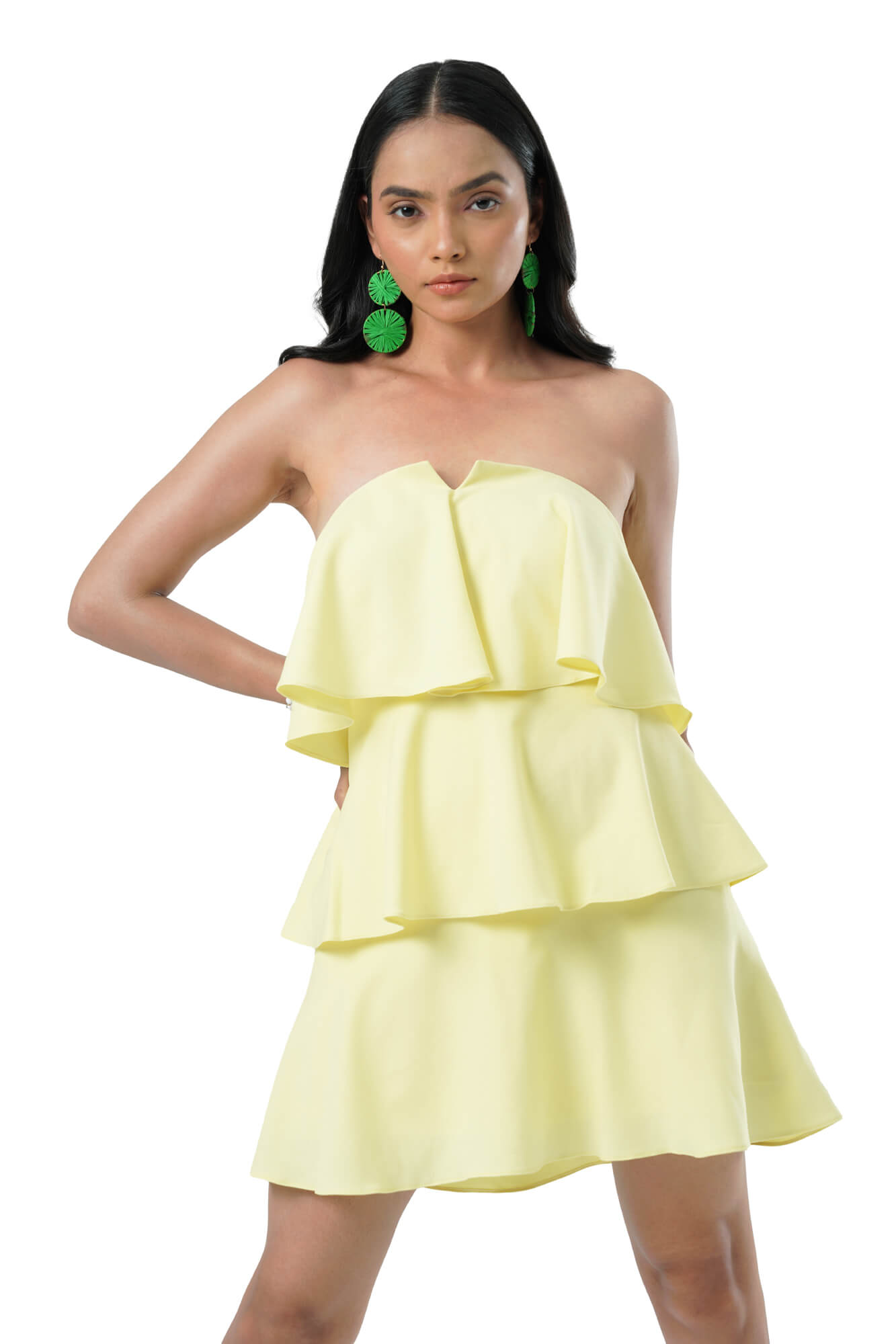Limoncello Tiered Strapless Mini Dress