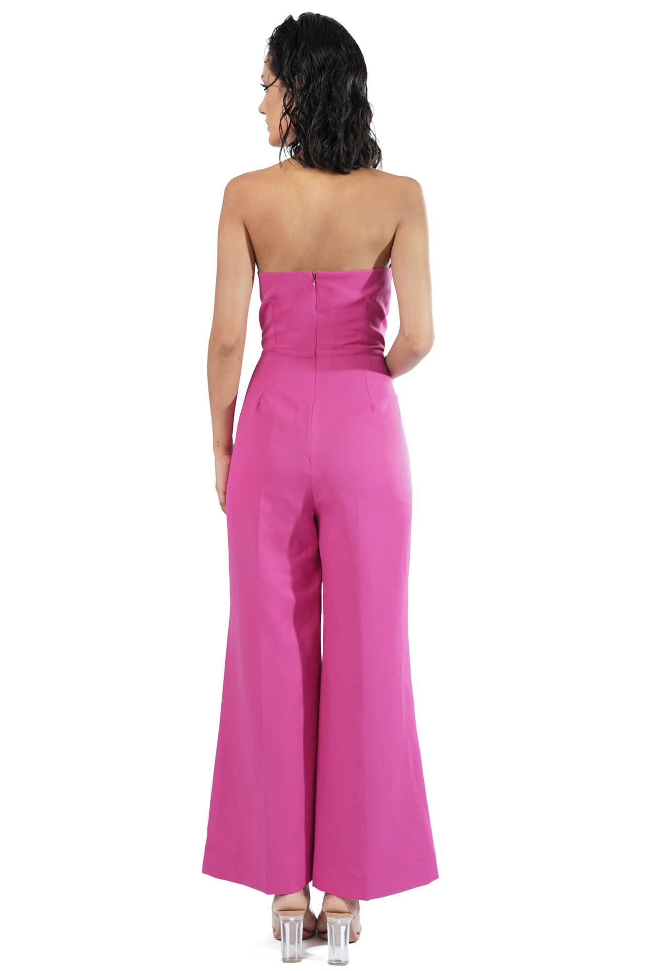 Vivid Halter Jumpsuit in Fuchsia Pink