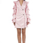 Rosette Blazer Dress with Sculptural Sleeves