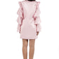 Rosette Blazer Dress with Sculptural Sleeves