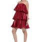 Sangria Tiered Strapless Red Dress