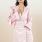 Rosette Blazer Dress with Sculptural Sleeves