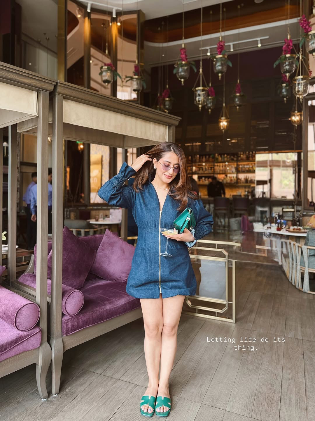 Noelle - Denim Sculpted Balloon Shirt Dress