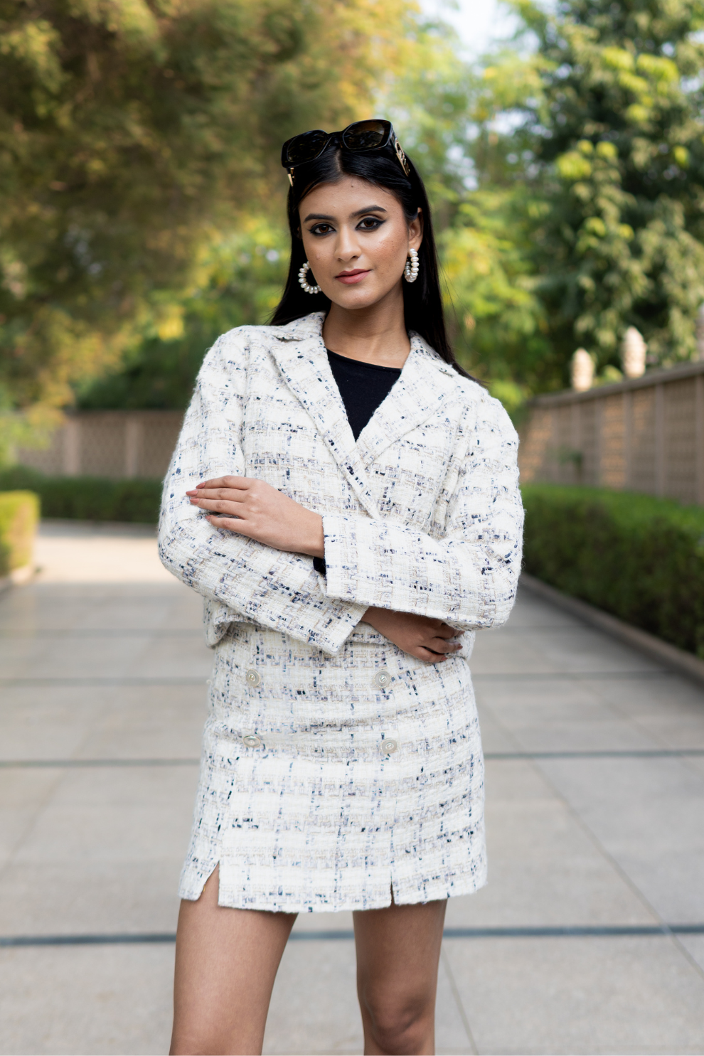 ALABASTER TWEED DRESS