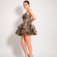 Valeria - Olive Corset Ruffle Mini Dress