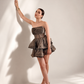 Valeria - Olive Corset Ruffle Mini Dress